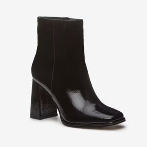 Mix No. 6 Aneena Square Toe Block Heel Bootie Faux Patent Women’s Size 9